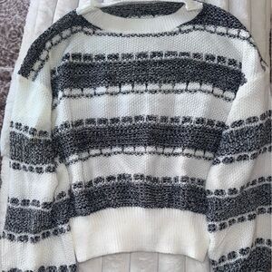 SHEIN Black and White Striped Sweater